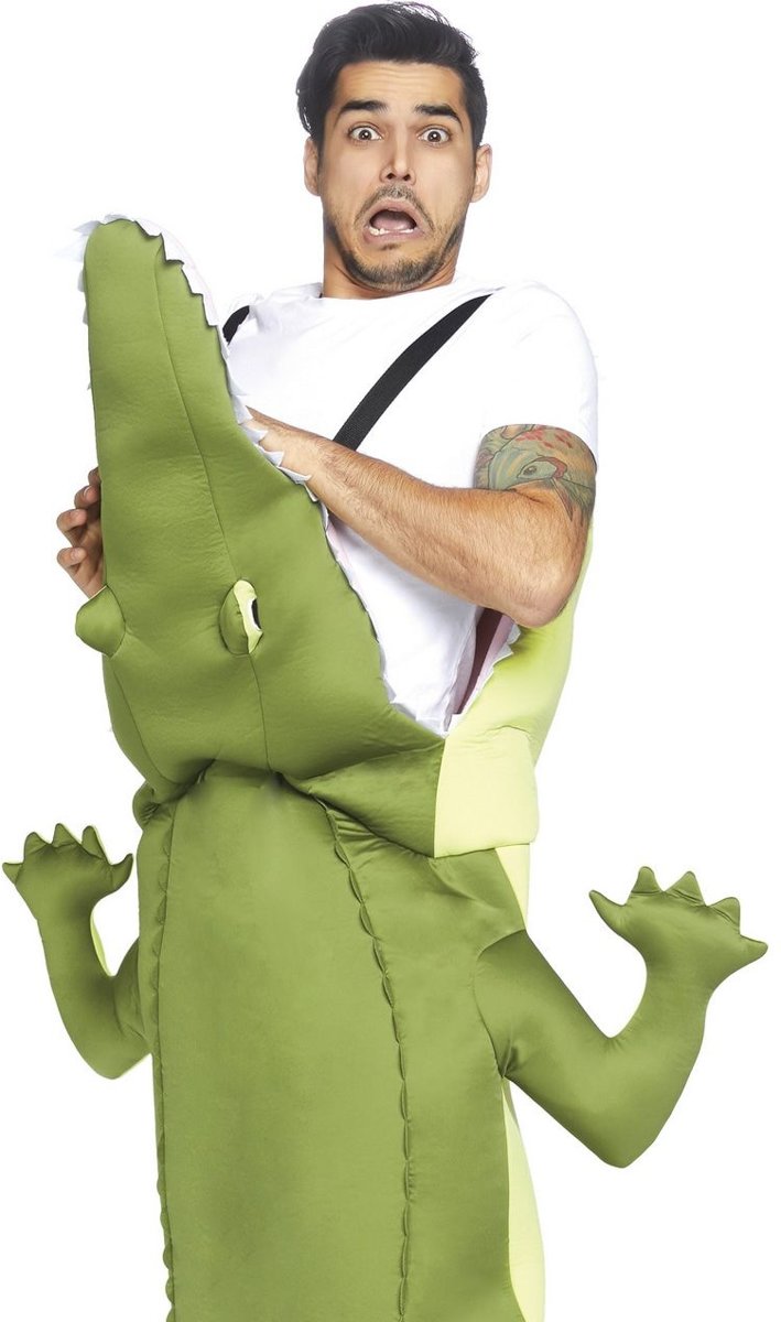 Krokodil Kostuum | Everglades Alligator Hap Slik Weg Krokodil Kostuum | One Size | Carnaval kostuum | Verkleedkleding